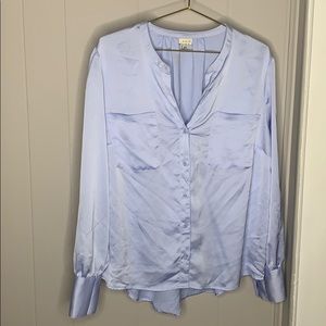 Blue silk blouse